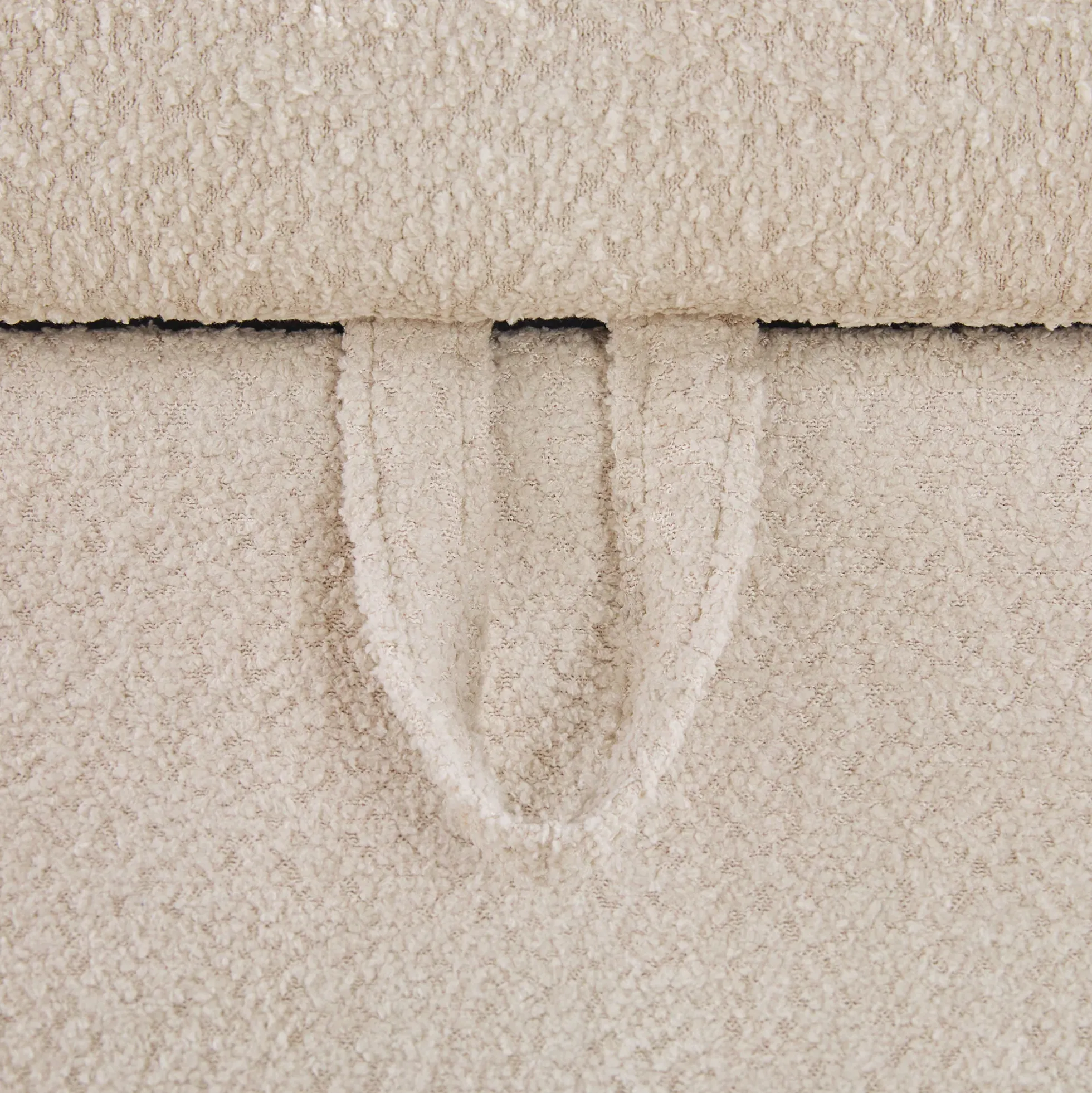 Chantelle Modern Curve Boucle Upholstered Bench with Storage