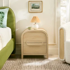 Chantelle Modern Curve Design 2-Drawer Nightstand