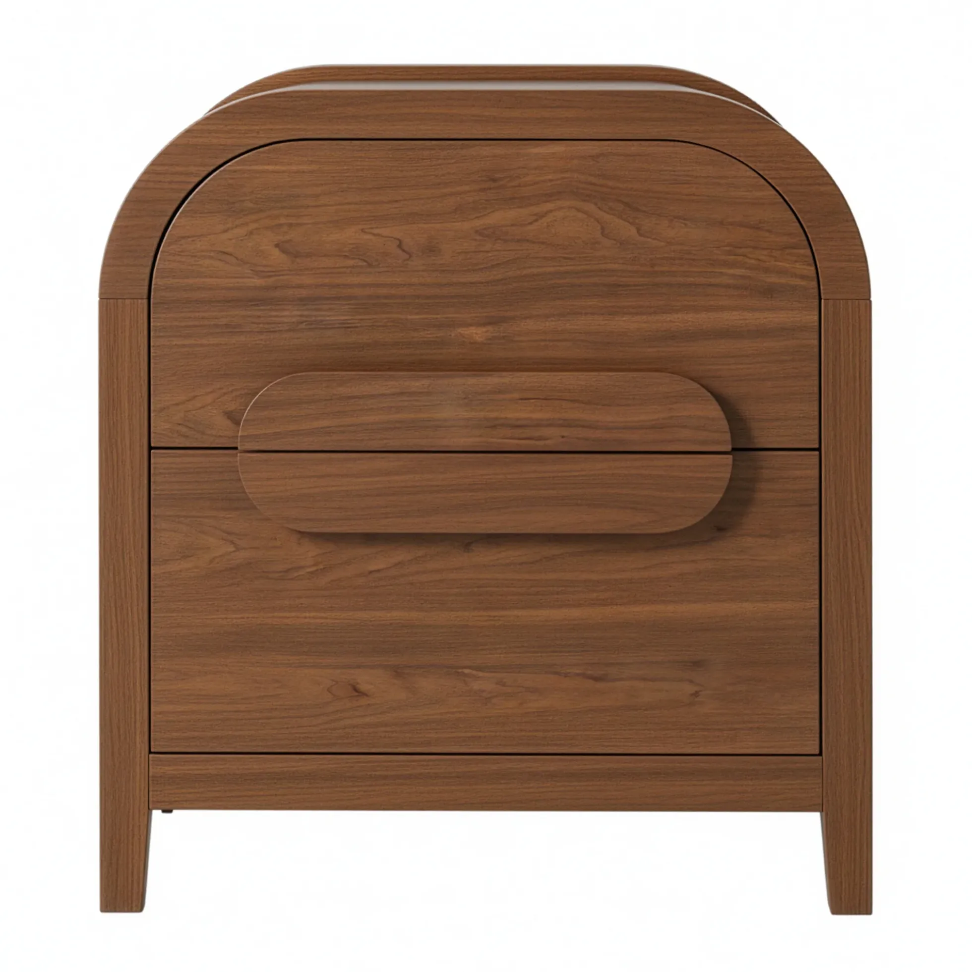 Chantelle Modern Curve Design 2-Drawer Nightstand