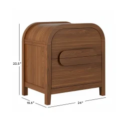 Chantelle Modern Curve Design 2-Drawer Nightstand