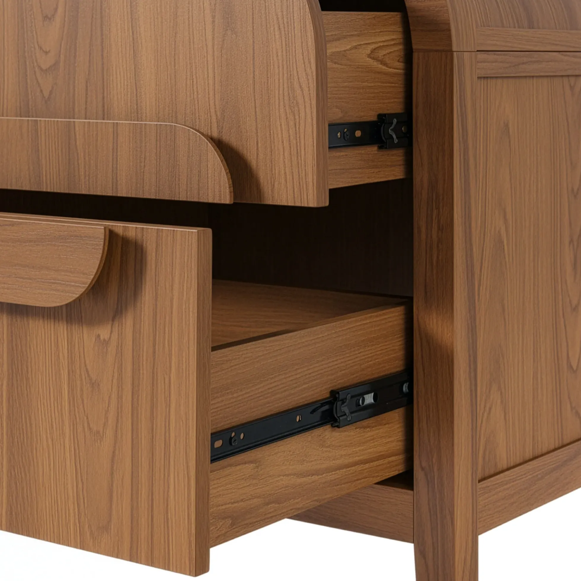 Chantelle Modern Curve Design 2-Drawer Nightstand