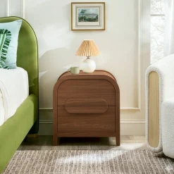 Chantelle Modern Curve Design 2-Drawer Nightstand