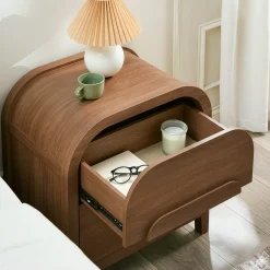Chantelle Modern Curve Design 2-Drawer Nightstand