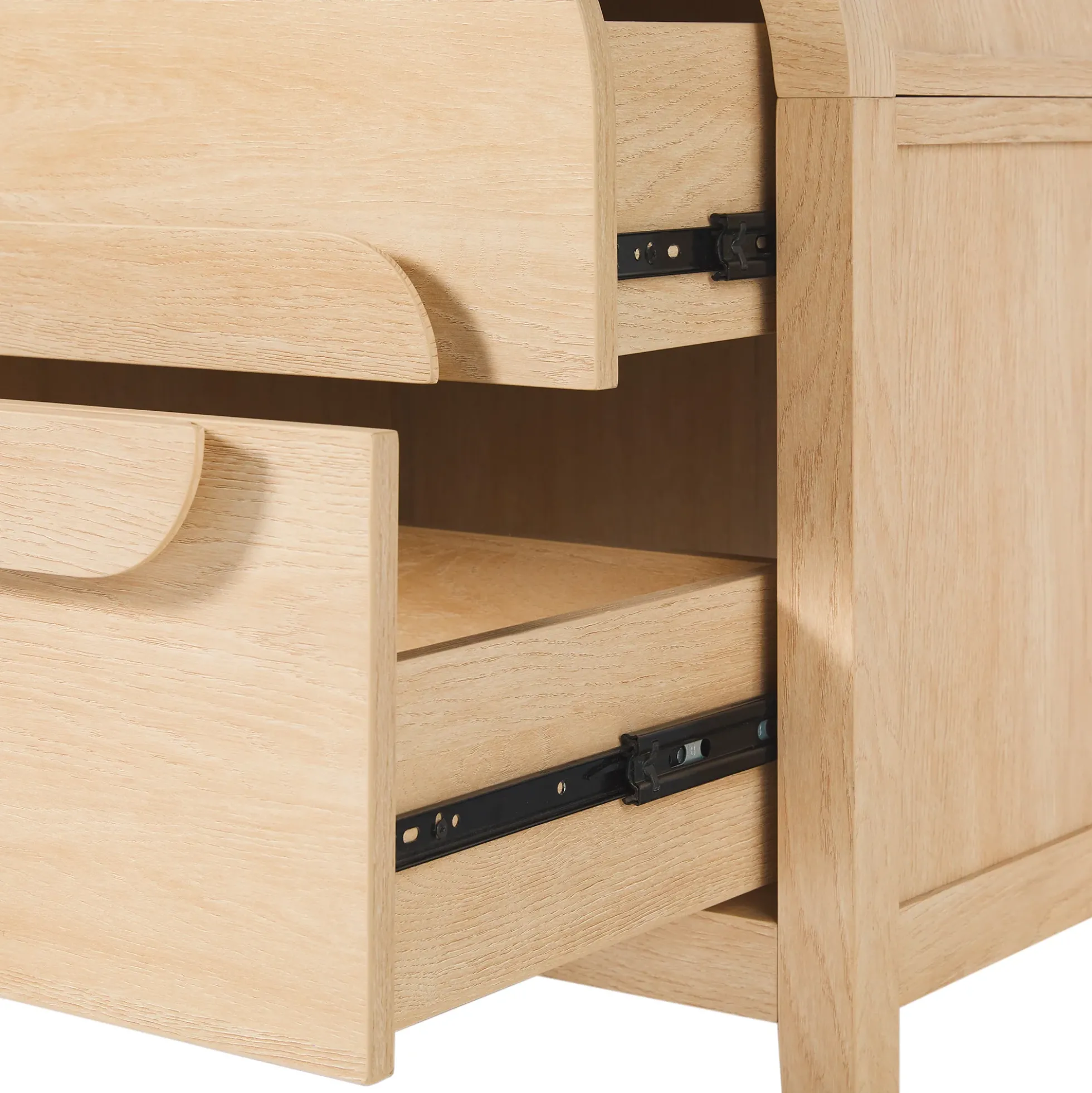 Chantelle Modern Curve Design 2-Drawer Nightstand