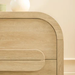 Chantelle Modern Curve Design 2-Drawer Nightstand