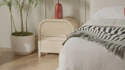 Chantelle Modern Curve Design 2-Drawer Nightstand
