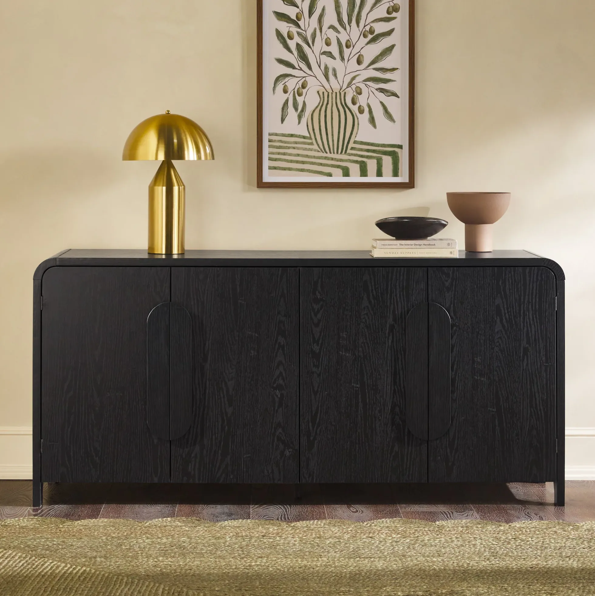 Chantelle Modern Curved Buffet Sideboard and TV Stand
