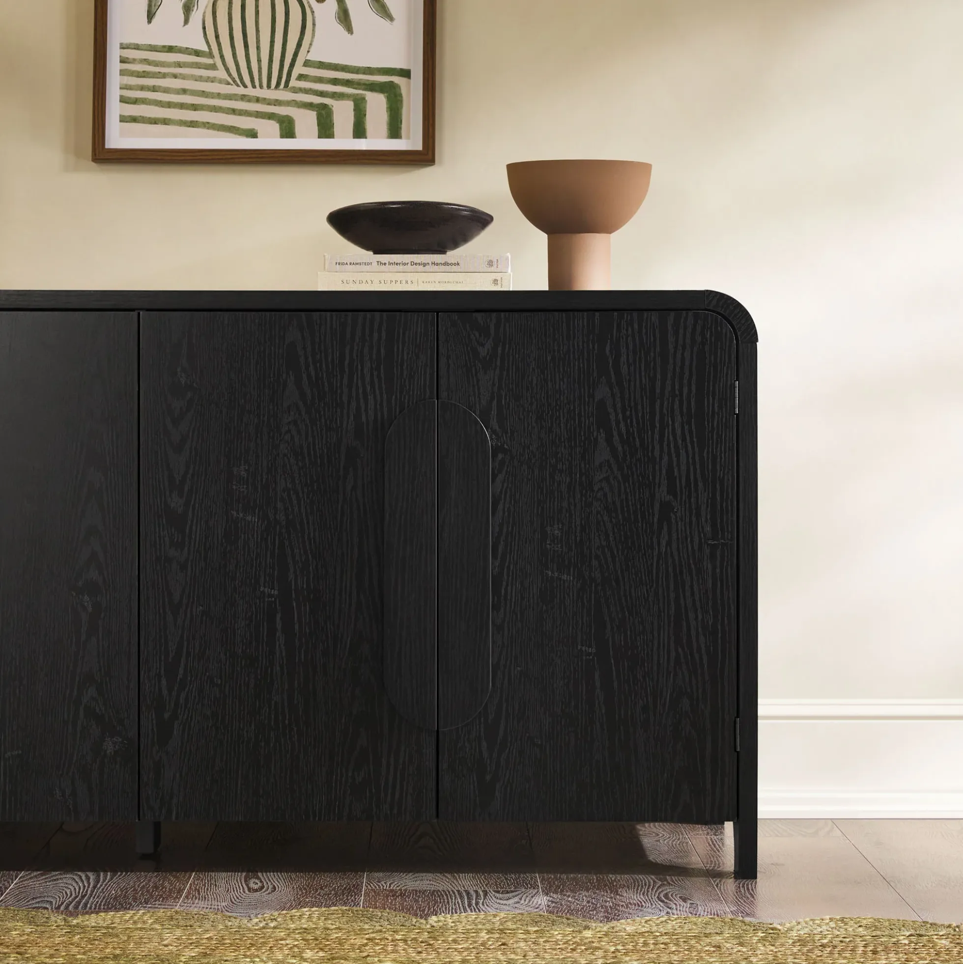 Chantelle Modern Curved Buffet Sideboard and TV Stand