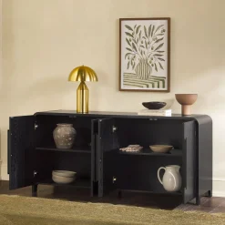 Chantelle Modern Curved Buffet Sideboard and TV Stand