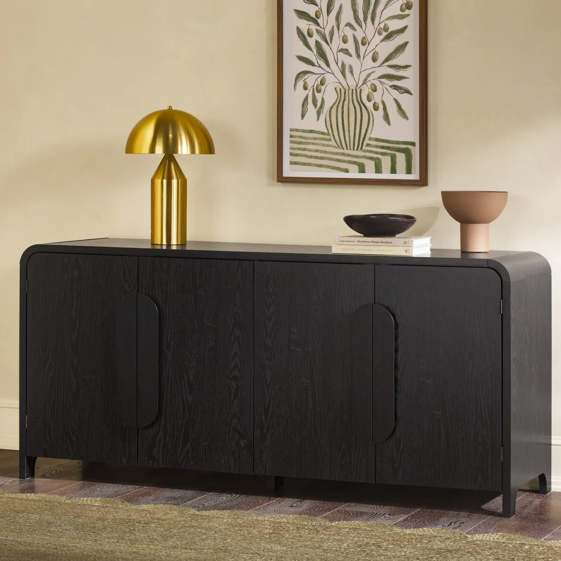 Chantelle Modern Curved Buffet Sideboard and TV Stand