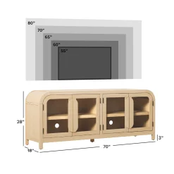 Chantelle Modern Curved Easy Assembly TV Stand