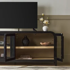 Chantelle Modern Curved Easy Assembly TV Stand