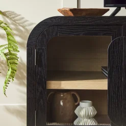 Chantelle Modern Curved Easy Assembly TV Stand