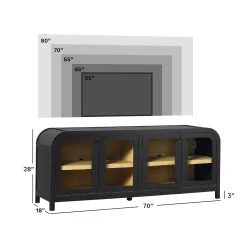Chantelle Modern Curved Easy Assembly TV Stand