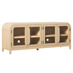 Chantelle Modern Curved Easy Assembly TV Stand