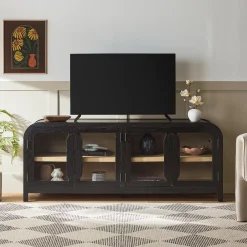 Chantelle Modern Curved Easy Assembly TV Stand