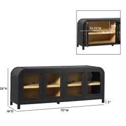 Chantelle Modern Curved Easy Assembly TV Stand