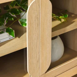 Chantelle Modern Curved Easy Assembly TV Stand