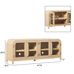 Chantelle Modern Curved Easy Assembly TV Stand