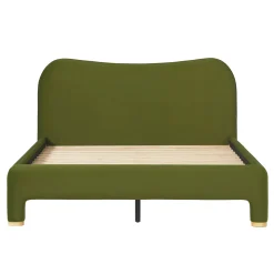 Chantelle Modern Curved Velvet Upholstered Bedframe