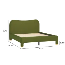 Chantelle Modern Curved Velvet Upholstered Bedframe
