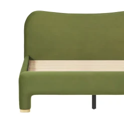 Chantelle Modern Curved Velvet Upholstered Bedframe