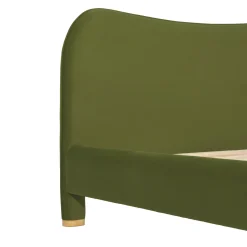 Chantelle Modern Curved Velvet Upholstered Bedframe