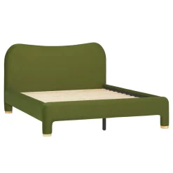 Chantelle Modern Curved Velvet Upholstered Bedframe