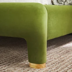 Chantelle Modern Curved Velvet Upholstered Bedframe