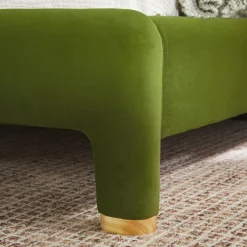 Chantelle Modern Curved Velvet Upholstered Bedframe