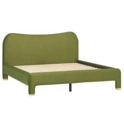 Chantelle Modern Curved Velvet Upholstered Bedframe