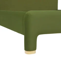 Chantelle Modern Curved Velvet Upholstered Bedframe