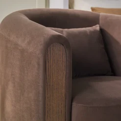 Chantelle Modern Upholstered Swivel Barrel Accent Chair
