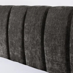 Chenille Upholstered Queen Size Upholstered Bedframe with Drawers
