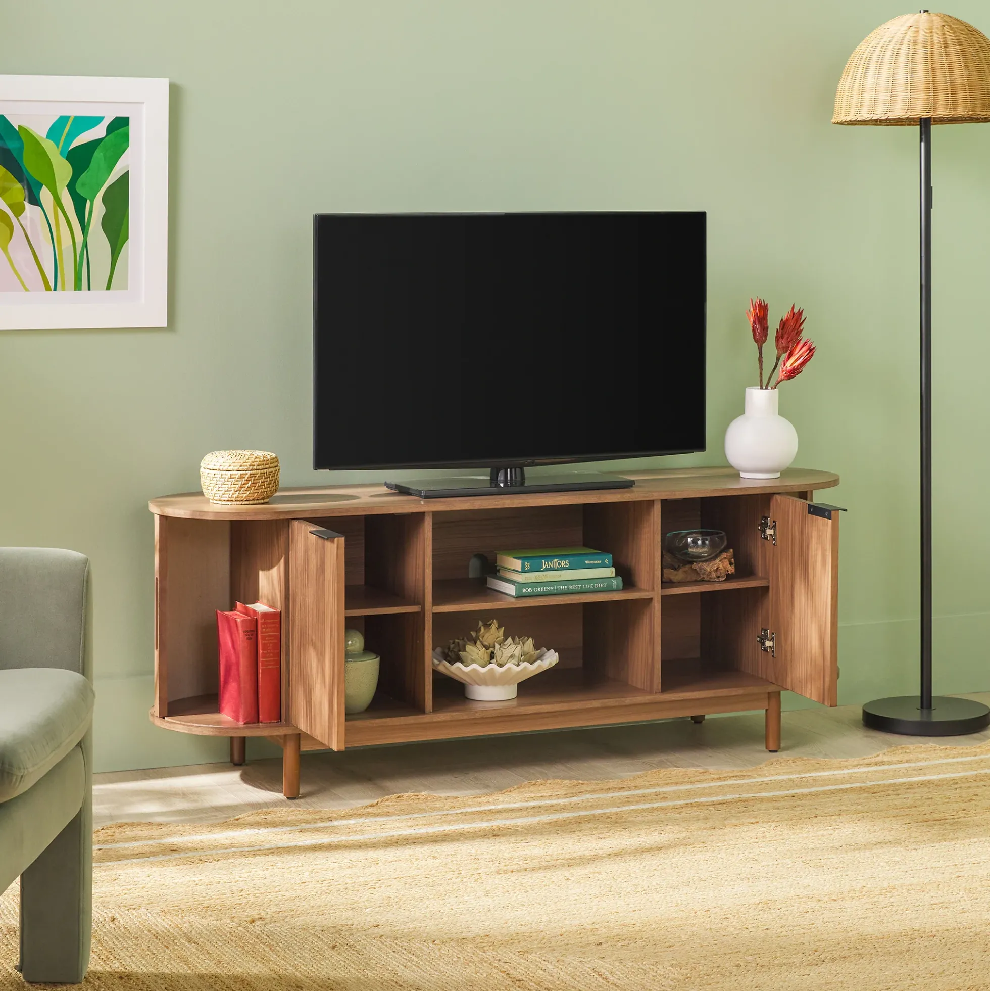 Chloe Modern Reeded TV Stand