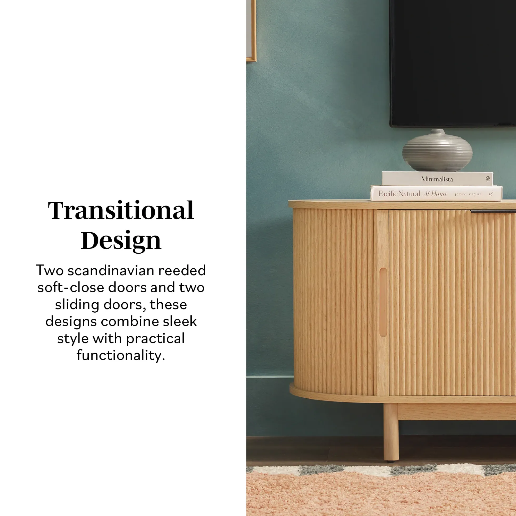Chloe Modern Reeded TV Stand