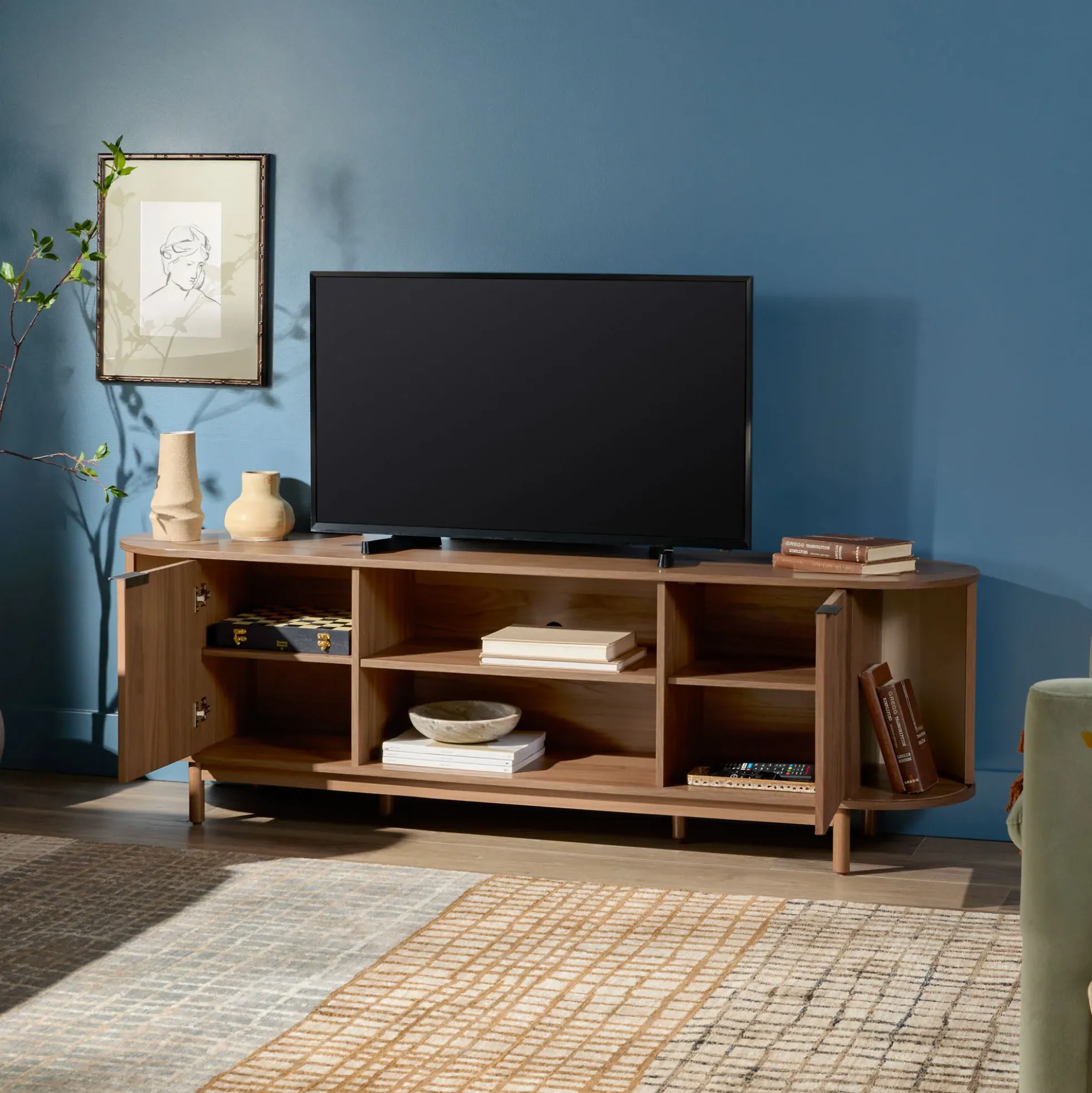 Chloe Modern Reeded TV Stand