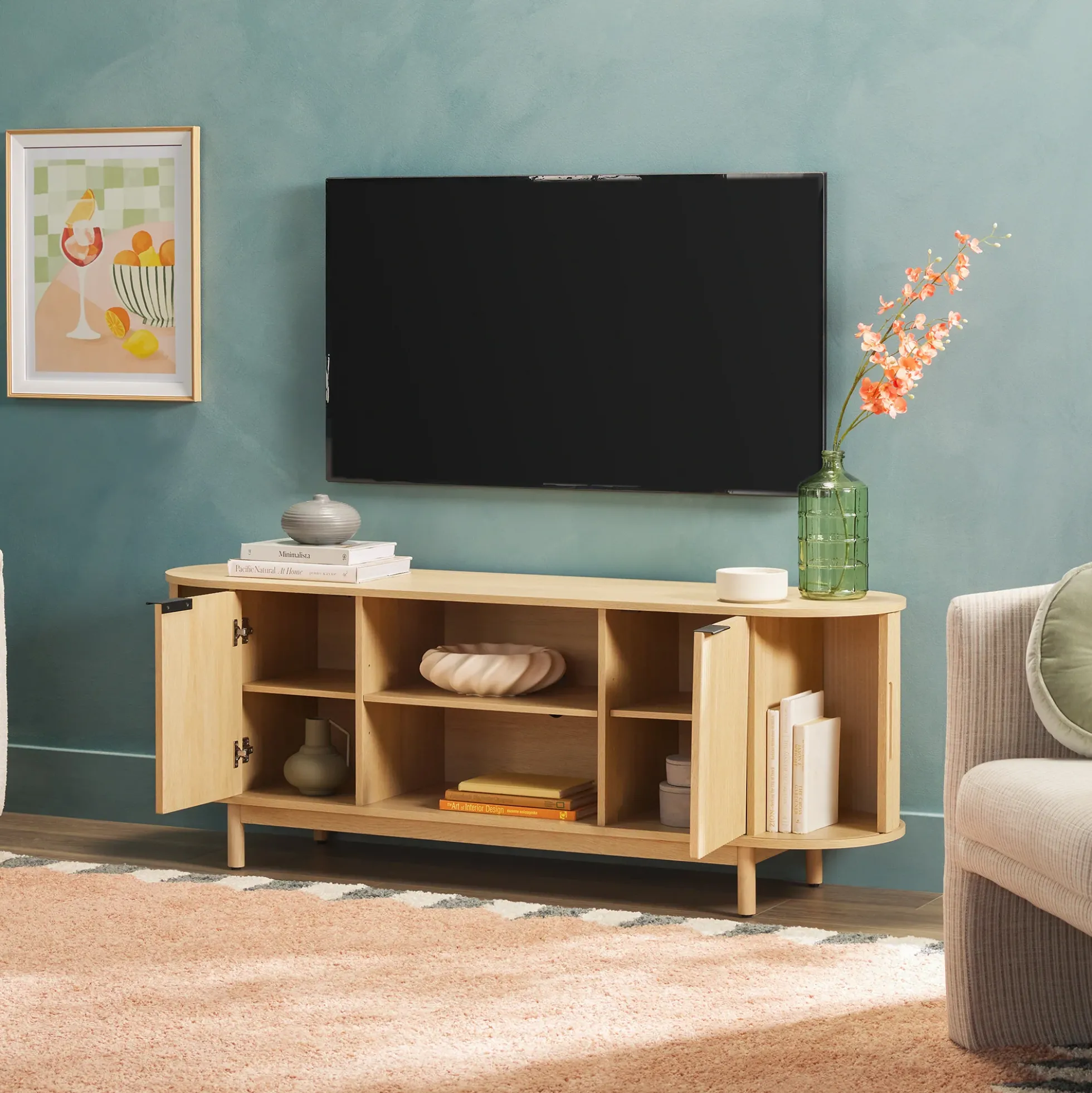 Chloe Modern Reeded TV Stand