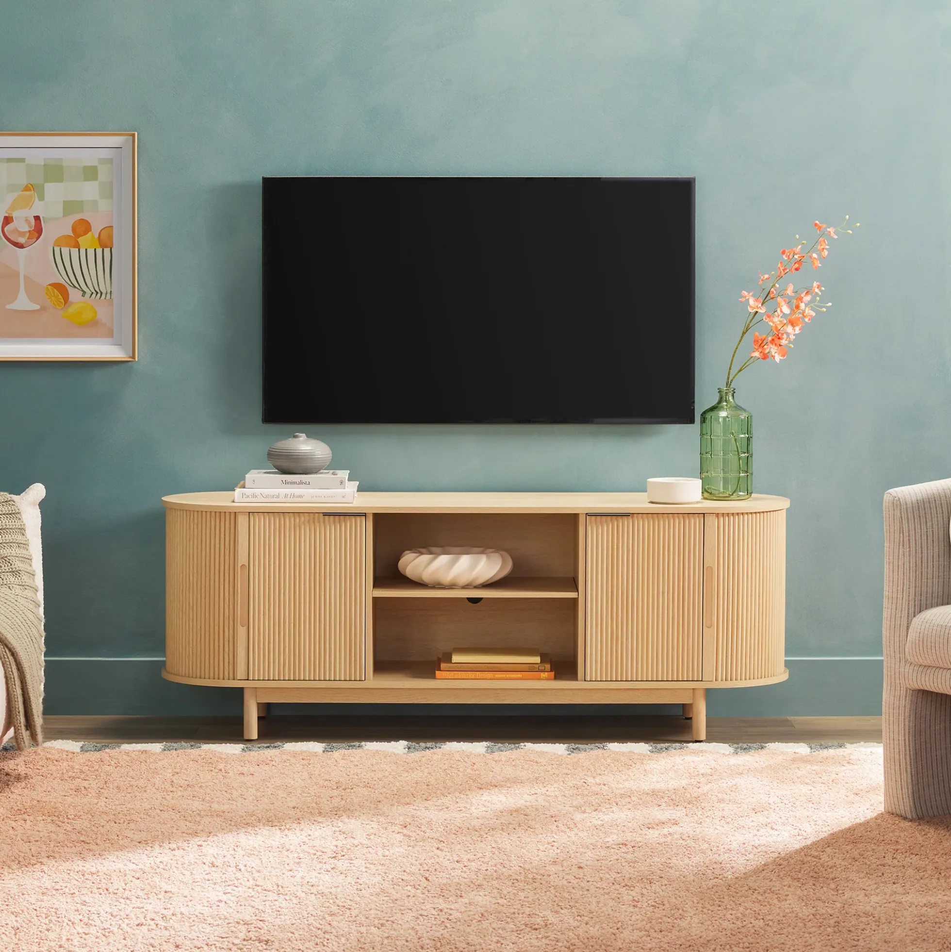 Chloe Modern Reeded TV Stand