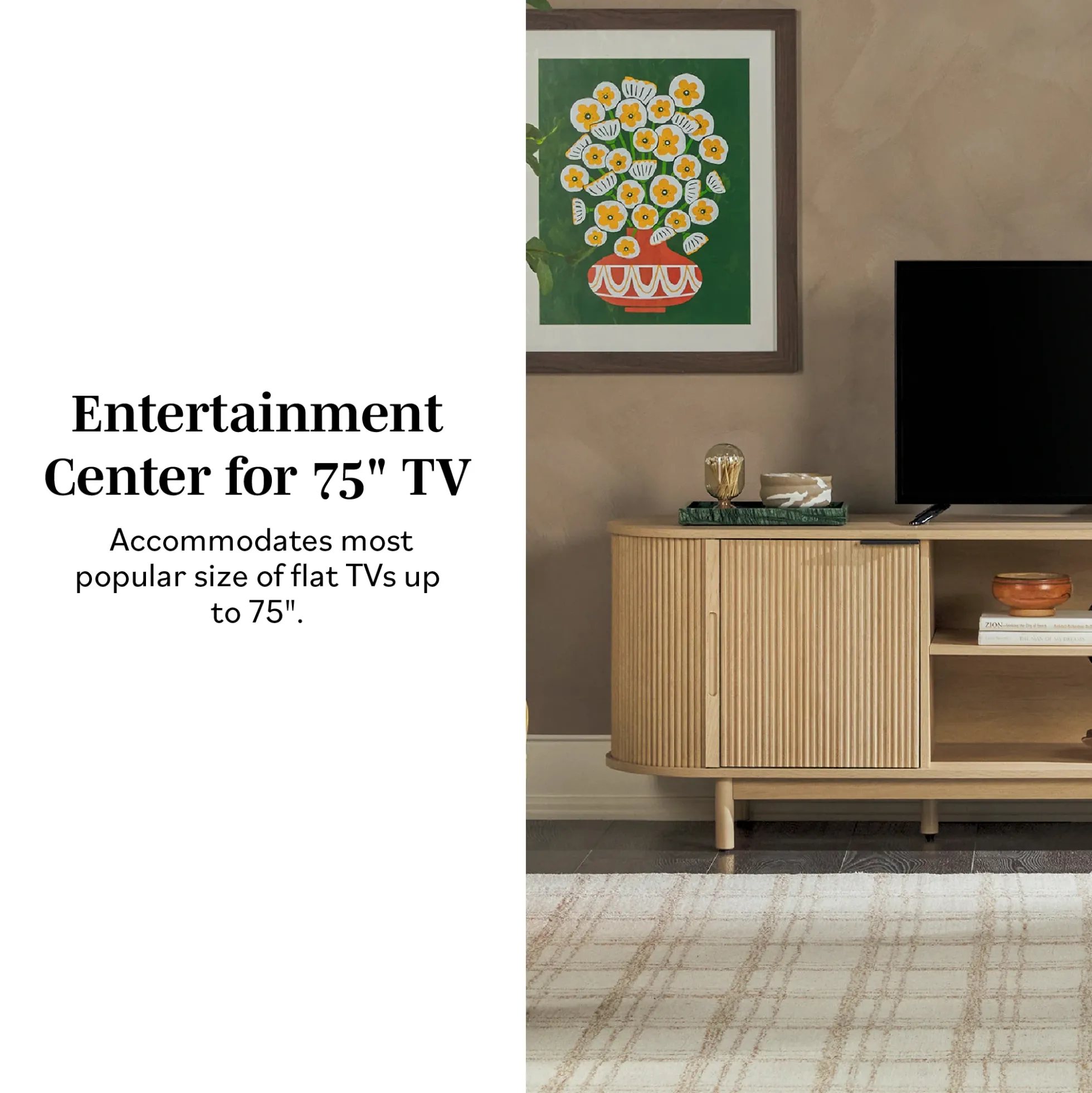 Chloe Modern Reeded TV Stand