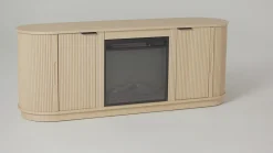 Chloe Modern Scandinavian Reeded Fireplace TV Stand in 2 Sizes