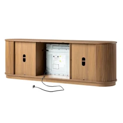 Chloe Modern Scandinavian Reeded Fireplace TV Stand in 2 Sizes