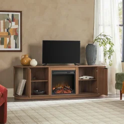 Chloe Modern Scandinavian Reeded Fireplace TV Stand in 2 Sizes