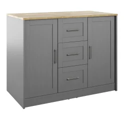 Classic Modern Kitchen Island with Butcher Block Top