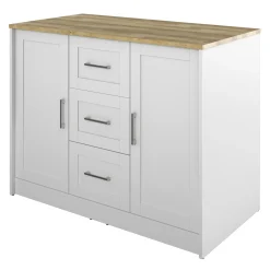 Classic Modern Kitchen Island with Butcher Block Top