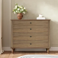 Classic Modern Wide 4-Drawer Chest Dresser