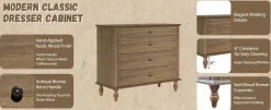 Classic Modern Wide 4-Drawer Chest Dresser