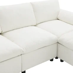 Cloud Modular Sectional Sofa with Storage Pockets and 2 Movable Ottomans