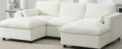 Cloud Modular Sectional Sofa with Storage Pockets and 2 Movable Ottomans