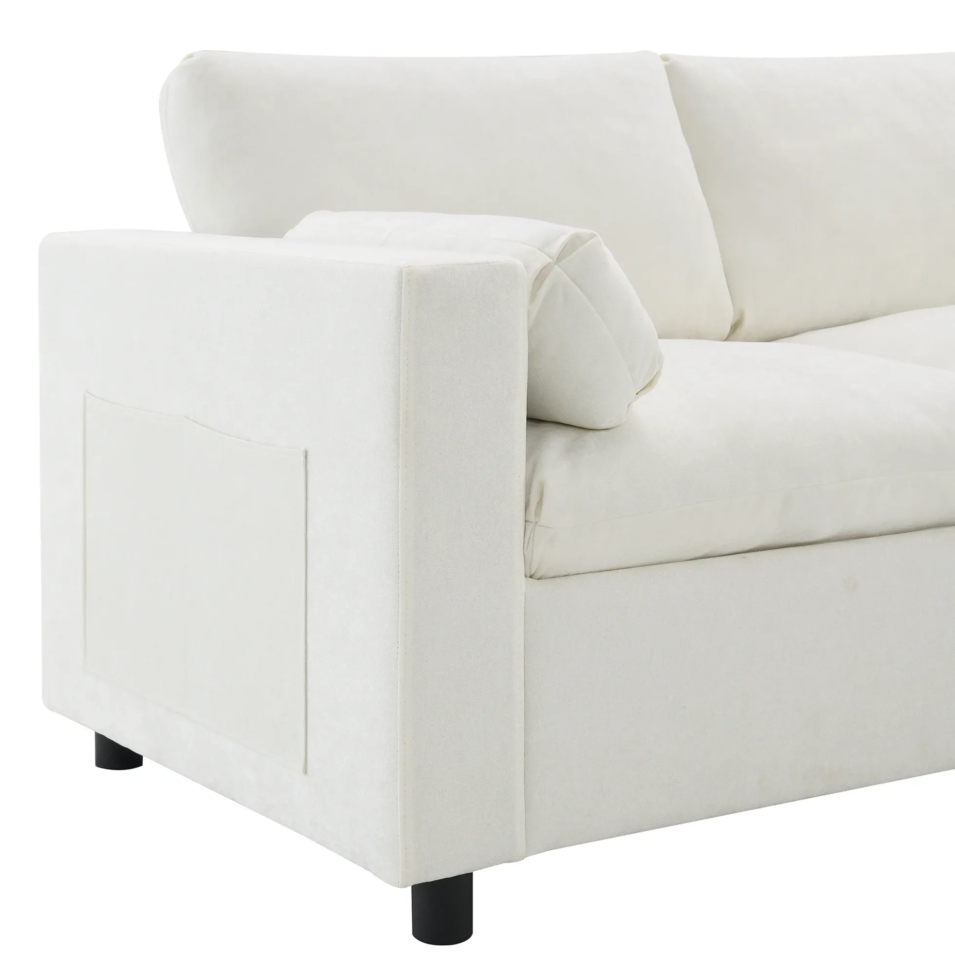 Cloud Modular Sectional Sofa with Storage Pockets and 2 Movable Ottomans